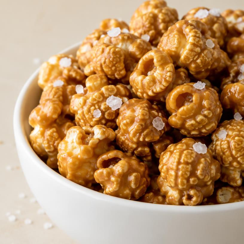 Salted Caramel popcorn close-up