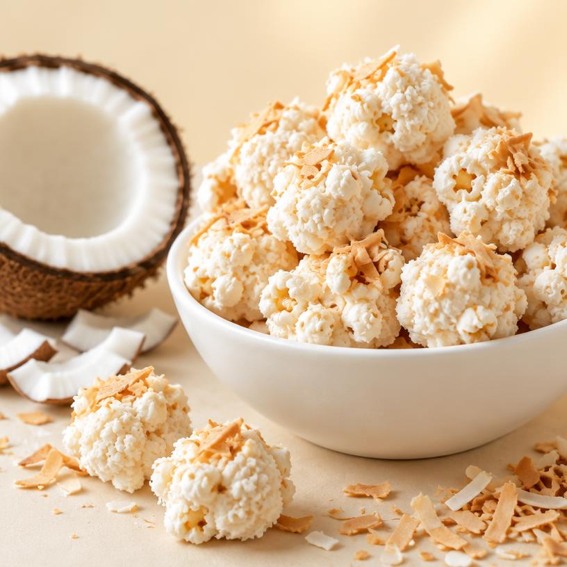 Coconut popcorn close-up