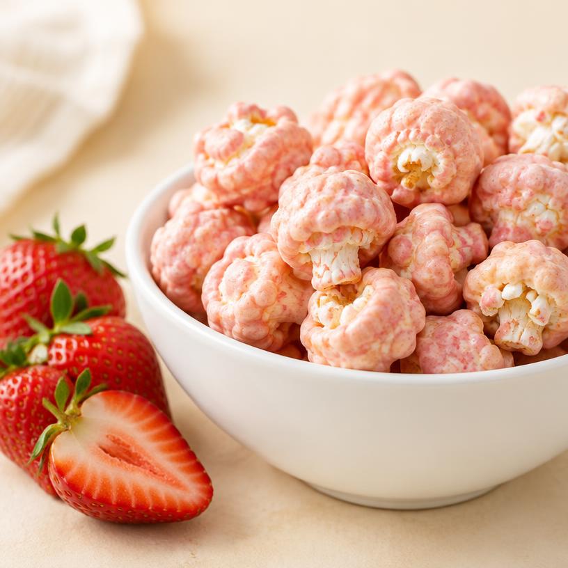 Strawberry popcorn close-up